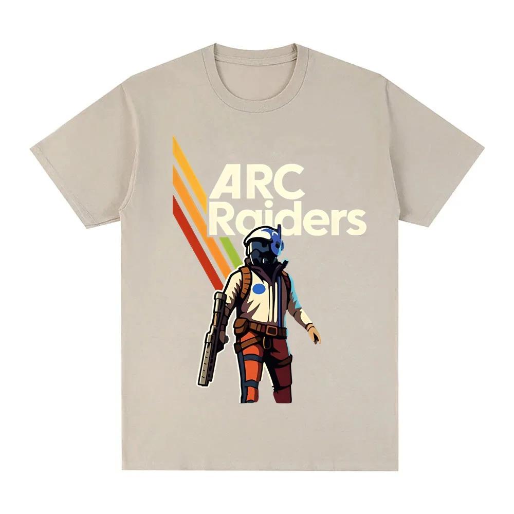 Arc Raiders Ретро Научно-фантастическая Иллюстрация Футболка Игра-стрелялка Графика Повседневная Хлопок Оверсайз Удобная Высококачественная Одежда