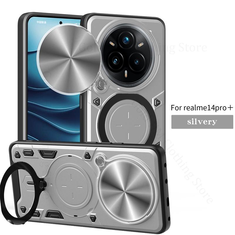 Кольцо для пальца, магнитный держатель, защитный чехол с раздвижным окном для Oppo Realme 14 Pro Plus, защитный чехол с подставкой для Realme 13 12 11 Pro Plus