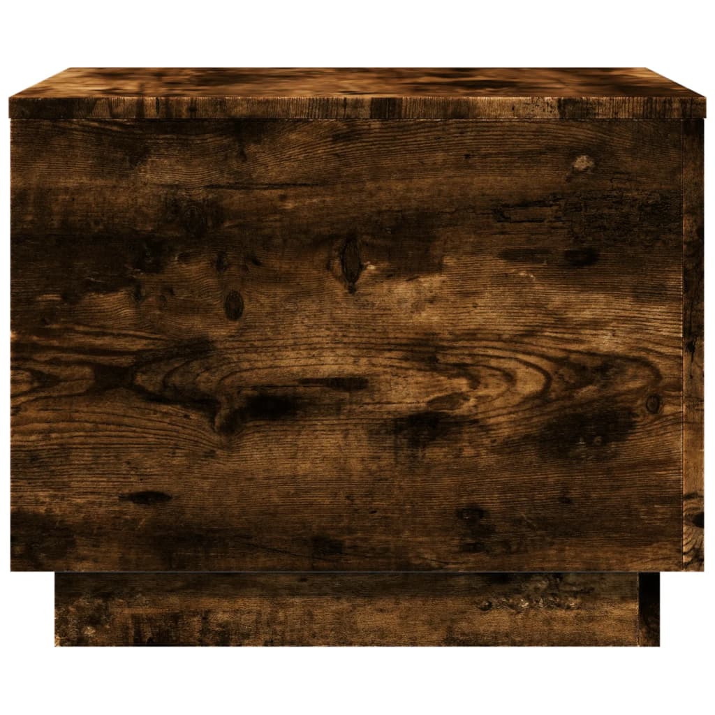 Coffee Table with LED Lights Smoked Oak 50 x 50 x 40 cm
