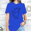 Simplified Line Sausage Dog Print Tshirt Loose Versatile Round Neck Short Sleeve Top Tshirt