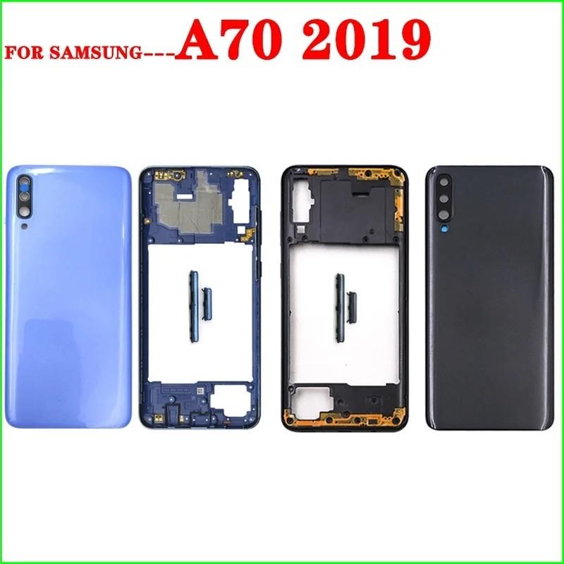 BANERYPAK Rear Full Housing Frame For SAMSUNG Galaxy A70 2019 A705 Back Battery Cover Case Housing +Middle Frame Button Cam