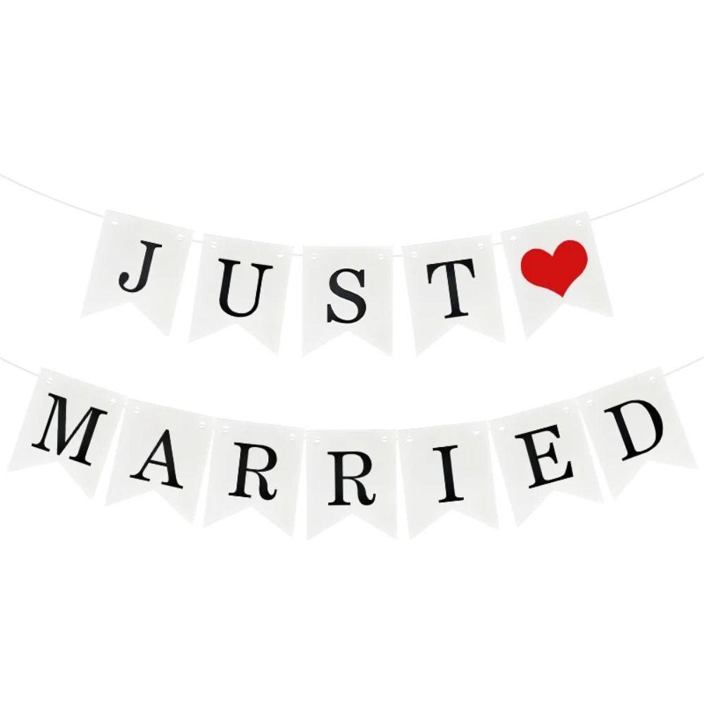 Just Married Letter Banner Bridal Shower Paper Garland Bunting Banner Party Decoration Supplies