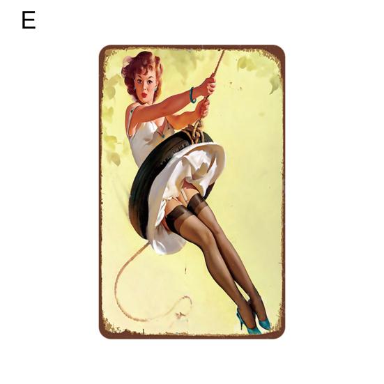 Плакат оловянные таблички с принтом, сексуальный изысканный ретро-стиль, женский узор, жестяная табличка для дома