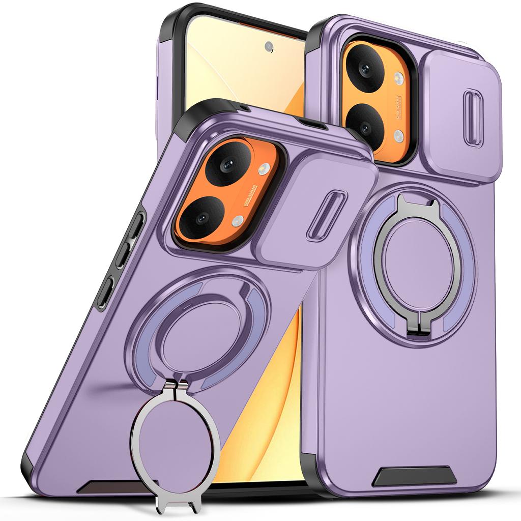 Чехол для Xiaomi Poco X8 Pro Max Чехол Poco X8 Pro Max Бронированный Слайдер Защита объектива камеры Задняя крышка Магнитное кольцо-держатель Coque