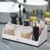 Bathroom Counter Organizer Toothbrush Holder Durability Home Use 5 Compartments Resin with 3 Qtip