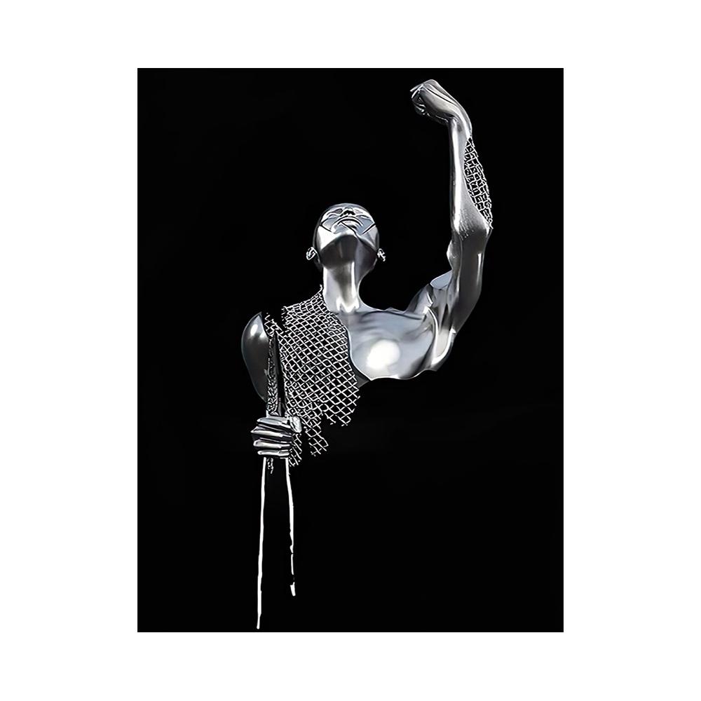 Абстрактная металлическая фигура, скульптура, настенный художественный постер, современный минималистский поцелуй, статуя, фреска, украшение комнаты, холст, живопись, Куадрос