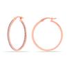 925 Sterling Silver 14K Rose Gold Hoop Earrings for Women Hypoallergenic CZ Earring Hoops for Women 30MM