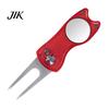 Golf Divot Repair Tool Metal Tool, Green Fork with Pop-up Button & Ball Lightweight Marker, Foldable Accessories for Men Women Compact