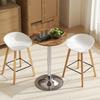 Round Bar Table 360 Degree Swivel Counter Pub Table With Adjustable Height For Kitchen Cafe Rustic Brown
