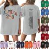 Женская повседневная модная футболка с круглым вырезом, коротким рукавом и повседневным принтом