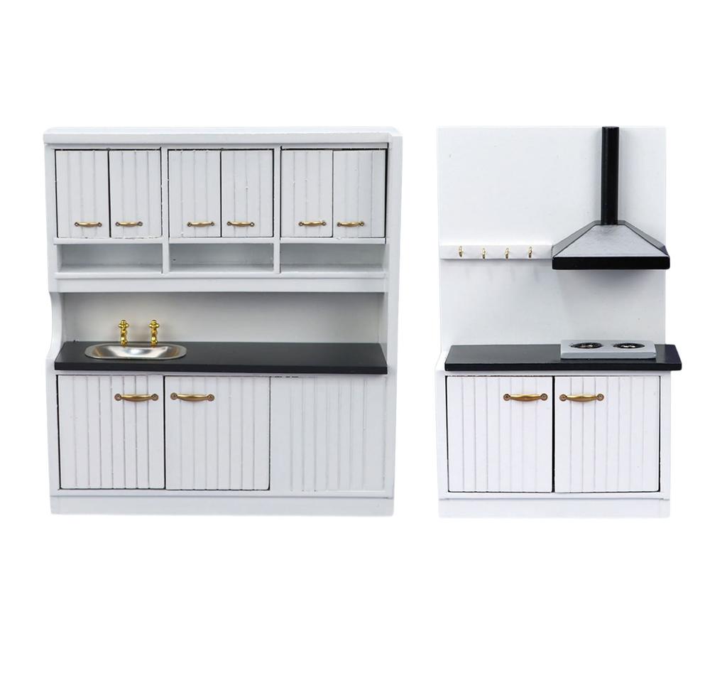 1/12 Scale Dollhouse Miniature Kitchen Furniture Pretend Play for Kids Doll House Furniture Model for Dollhouse