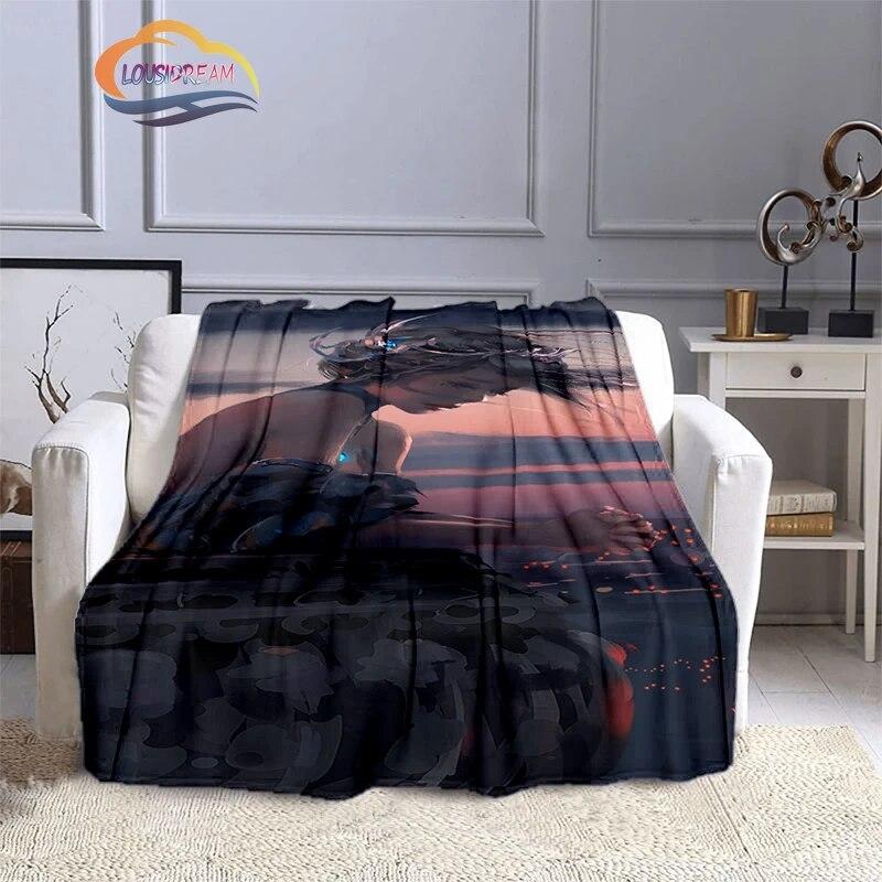 Ghost Blade Blanket 3D Printing Sexy   by Wolp Flannel Cashmere Blanket Girl Gift Beautiful Cartoon Girl