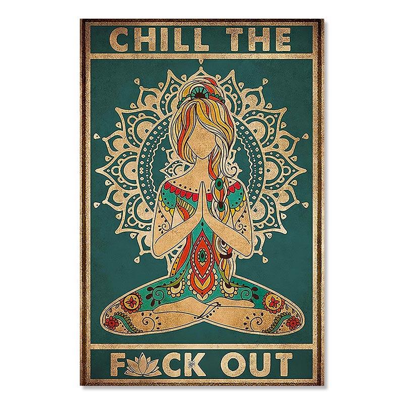 Винтажные постеры и принты для йоги, пробуждения чакры, движения рук для любителей йоги, расслабляющая картина на холсте, современные настенные картины для домашнего декора