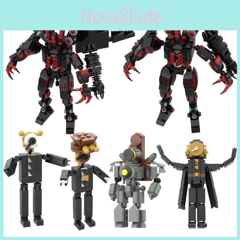 Latest Moc Skibidi Toilet Clock Man Vs Surveillance Man Building Brick Toy Abs Plastic Diy 200-400 Pieces