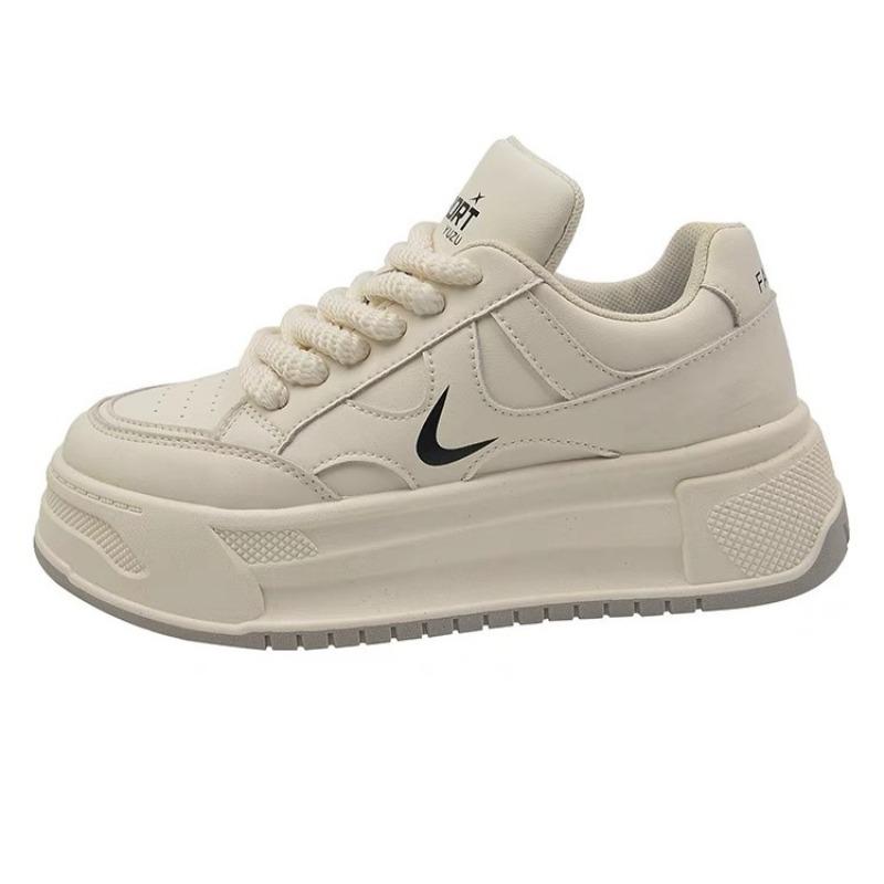 Весна Осень Массивные Женские Повседневные Туфли Мода Все-матч Студенческие Белые Кроссовки Высокое Качество Комфорт Увеличенные Вулканизированные Туфли