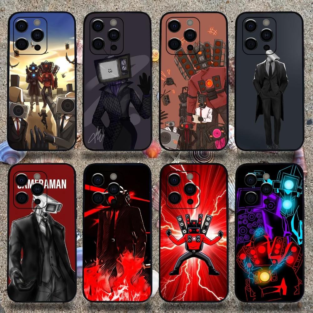 Skibidi Toilet Phone Case For Apple iPhone 15,14,13,12,11,Pro,X,XS,Max,XR,Plus,Mini Soft Black Cover