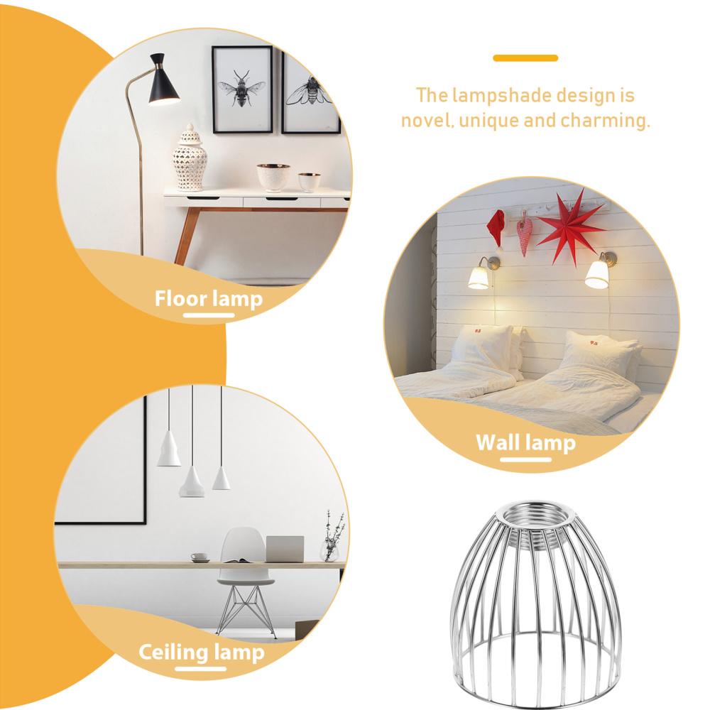 New Elegant Metal Cage Pendant Lamp Shade Guard with Beautiful Hanging Cord for Ceiling Fan Fixtures - Small Clip Wire Lantern S