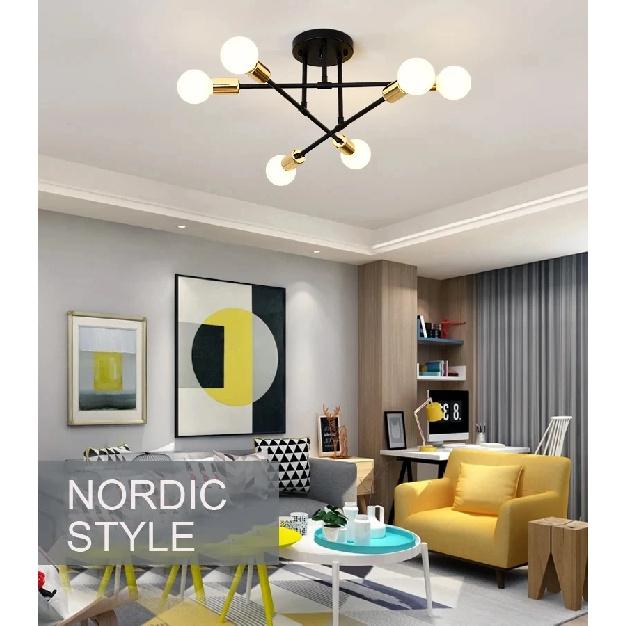 Nordic Minimalist Pendant Light Ceiling Lamp LED Chandelier Suitable for Bedrooms Living Rooms Black Gold Lighting Decoration