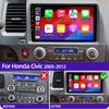 9" Android 12 Carplay автомобильный стерео радиоприемник для Honda Civic 8 2005 - 2012 мультимедийный плеер навигация GPS 2 Din 4G аудио DVD