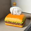 Hamburger Shaped Tissue Box Creative Burger Resin Napkin Holder Case Paper Box Container HomeTable Decoration Storage Boxes