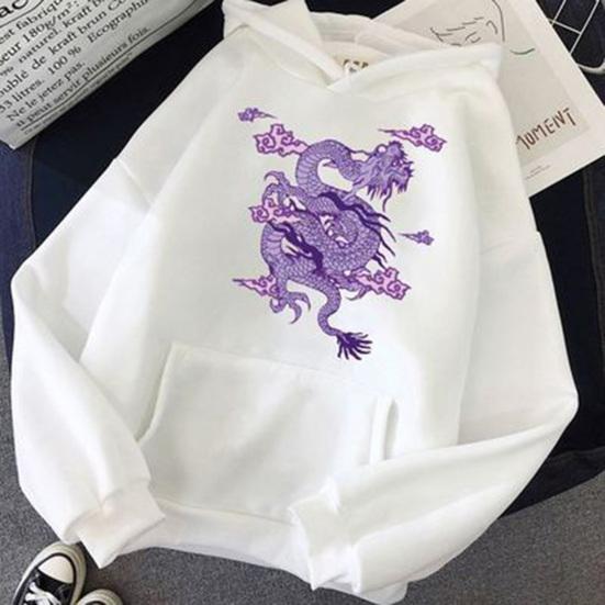 Женская и мужская толстовка с капюшоном, шляпа с длинными рукавами и принтом дракона, свободный теплый пуловер, весенняя толстовка унисекс, одежда для взрослых