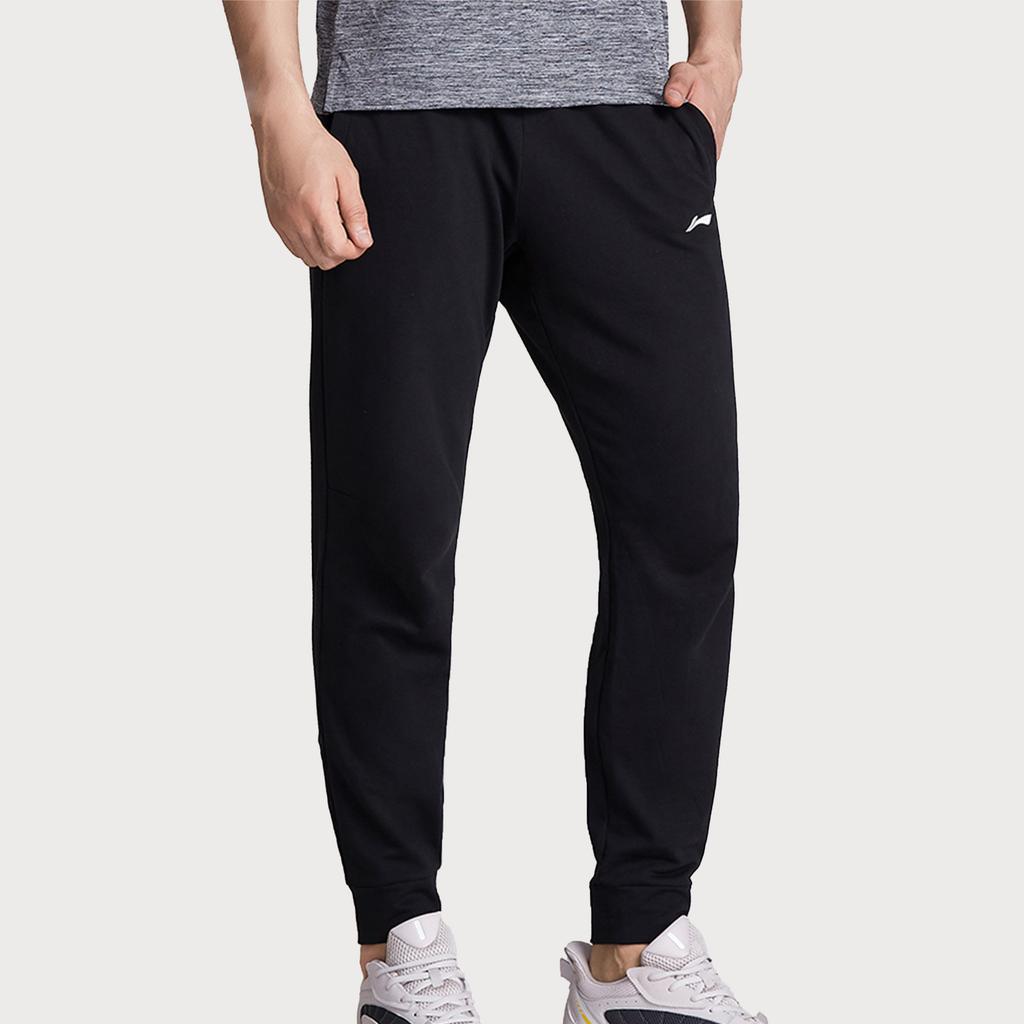 Li-Ning Loose Casual Running Training Pants Men Bottoms Black AKLQ327-1