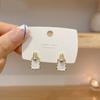 Женские маленькие серьги-трапеции с белой эмалью, массивные геометрические серьги-гвоздики золотого цвета, овальный топ, необычные серьги brincos