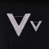 V-Shaped Brooch Female Exquisite Letter Corsage Personality Design Sense Pin Anti-Light Buckle Fixed Clothes Accessories