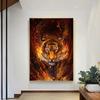 Tiger Fire Posters and Prints Abstract Animal Pictures Wall Art For Living Room Canvas Painting Cuadros Home Decor No Frame