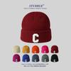 Autumn and Winter New Style C-label Knitted Hat Korean Version Colorful Couple Warm Woolen Hat Japanese Girl Face Small Cold Hat