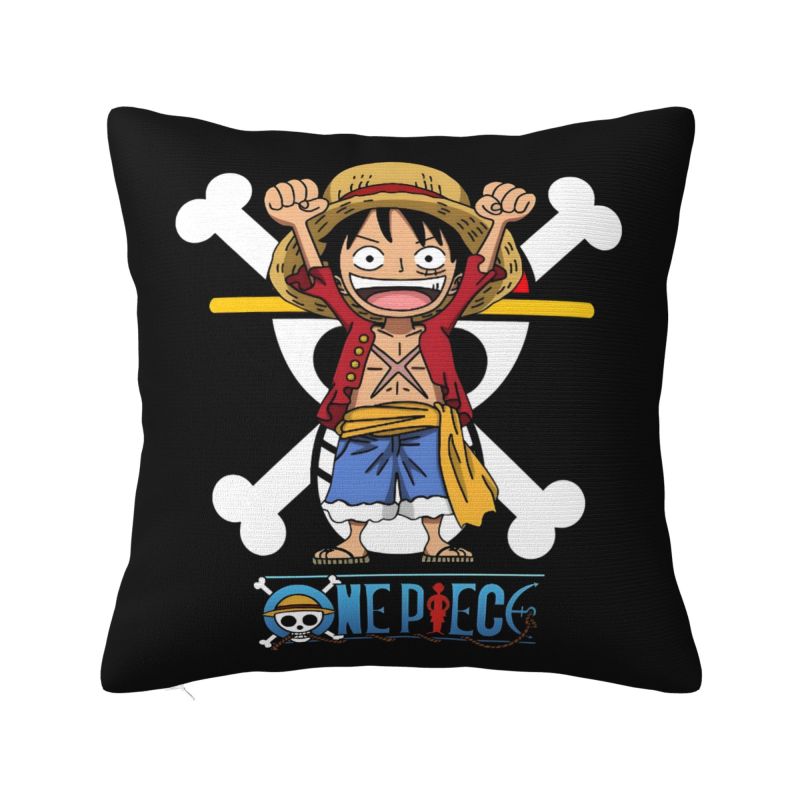 Подушка декоративная с принтом One Piece Луффи, чехол для подушки, пиратский череп, манга, чехлы для подушек на диван, квадратные наволочки