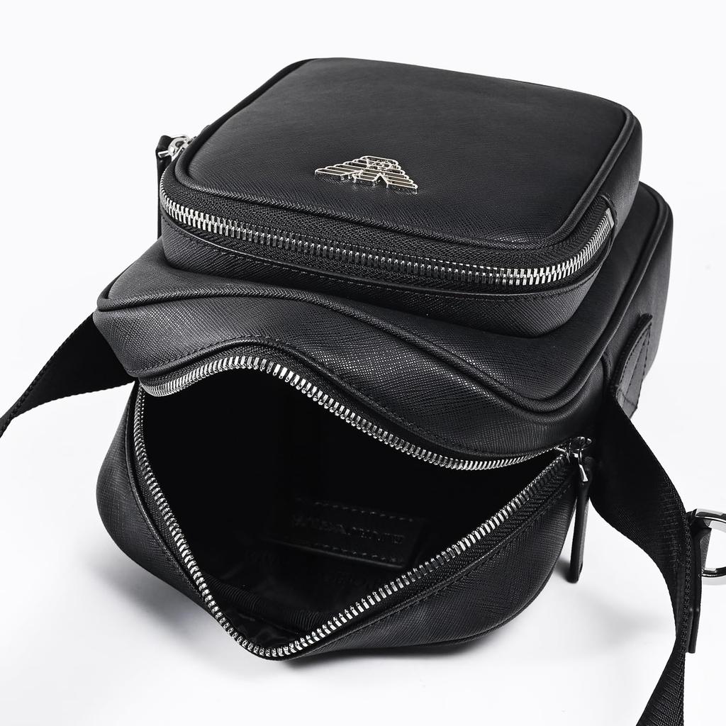 Emporio Armani Eagle Plate Shoulder Bag, Men's, Black, Y4M387, Y138E, 81072 [Used]