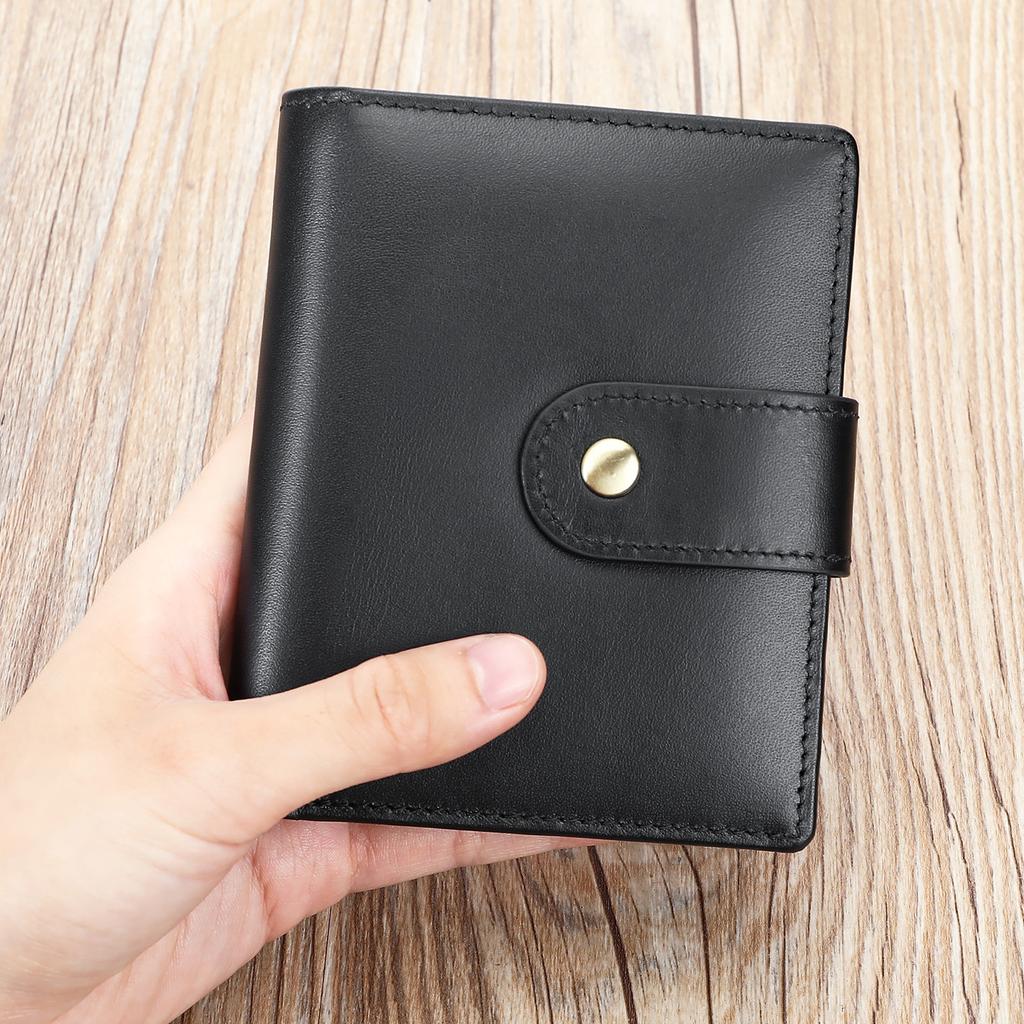 Vintage RFID Genuine Leather Men's Wallet Cowhide Multifunctional Money Clip Premium Feeling Genuine Leather Clutch Bag Tide