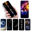 Moon Stars Space Astronaut Phone Case For Xiaomi Redmi Note 11 10 9 8 Pro 11T 5G 10T 10S 9S 9T 9i 9C 9A 8T Soft TPU Black Cover