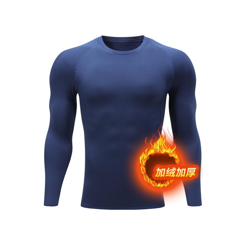 Men Undershirts Men's Winter Thermal Underwear Thin Fleece Elastic Compression Fitness For Winter Sports First Layer Wear