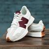 New Balance 327 Белые Темно-красные Женские Кроссовки Светло-Серые WS327KA