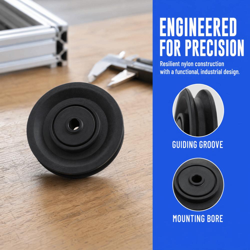 10pcs Smooth Bearing Pulley Wheel Grooved Universal Bearing Pulley Nylon Cable Pulley  Gym Equipment