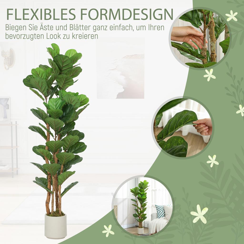 150cm Artificial Fiddle Leaf Fig Tree - Green