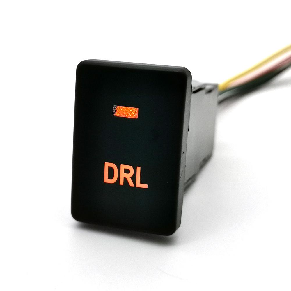 1PC DC12V Car LED DRL Fog Light Power On Off Radar Seat Heating Switch Button with wire Fit For Corolla Camry Yaris Hilux 10-16