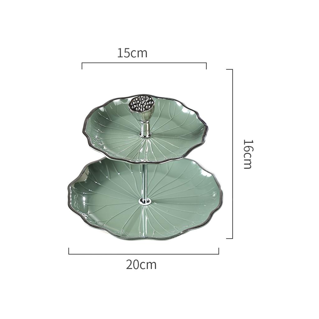 2 Tier Cupcake Stand Ceramic Elegant Dessert Plates Stand Serving Tray Containers for Cookies Birthday Home Dinner Wedding