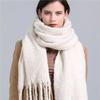Winter Scarf Women Luxury Mohair Scarf Cashmere Warm Pashmina Solid Female Scarves Wraps Thick Soft Bufanda Big Tassels Shawl Long Stole Scarf