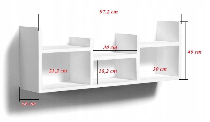 Wall Hanging Shelf, Bookcase - No. 18 white