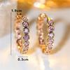 Luxury Female Small Black Round Earrings Charm Yellow Gold Color Trendy Zircon Stone Wedding Jewelry
