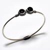 Браслет-манжета ручной работы с черным ониксом и драгоценным камнем 925 пробы с серебряным покрытием