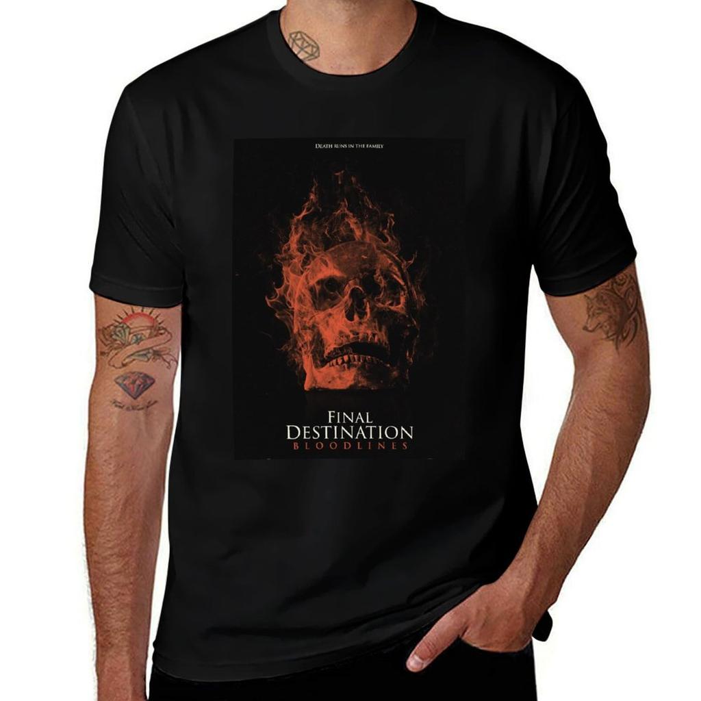 Final Destination: Bloodlines (2025) T-Shirt Black Cotton T-shirt Plain for Man Package Man T Shirt Cotton High Quality T-Shirt