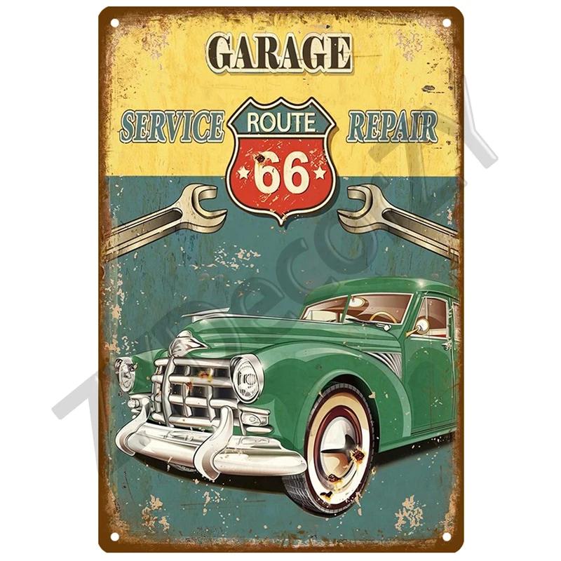 Металлическая табличка Route 66, металлический плакат, жестяная табличка, настенные плакаты, винтажный ретро-эстетический декор комнаты, настенное искусство, украшение