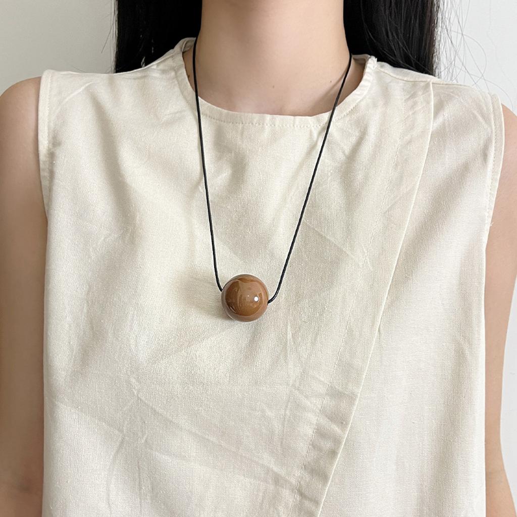 Simple Geometric Round Pendant Necklace Fashionable Sweater Chain Fashion Jewelry Accessory Present for Women and Girls
