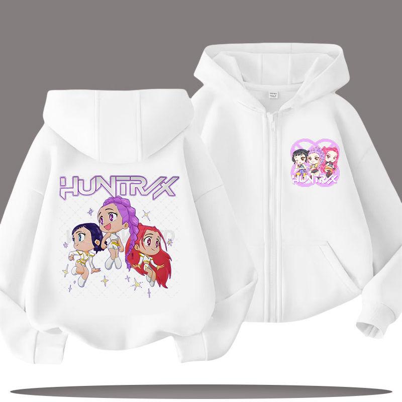 KPop Demon Hunters Zipper Hoodies for Boys and Girls, Children's Fashion Sweatshirts