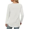GMXIA Autumn Women's Solid Color Long Sleeve Top Round Neck Loose Casual Base Shirt