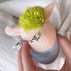 Adorable Animal Keychain Green Funny Hair Animals Pig Doll Toy Plush Pendant